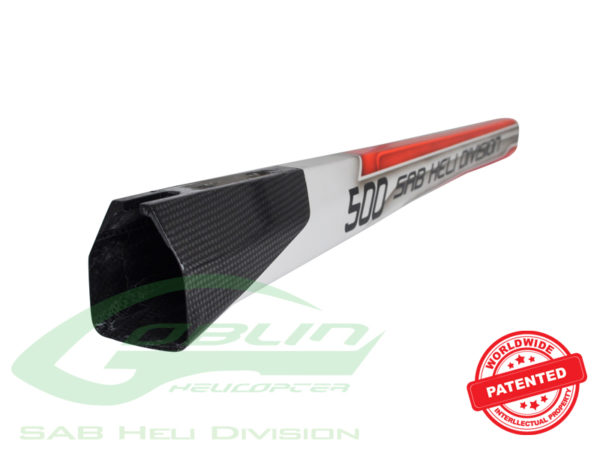 Carbon Fibre Tail Boom White/Red - Goblin 500 **discontinued**