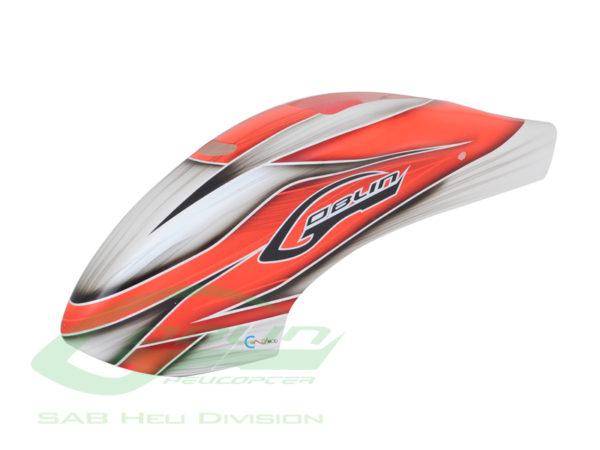 Full Size Servo Canopy Red/White - Goblin 500 **Discontinued**