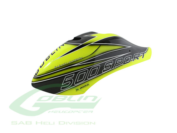 Canomod Airbrush Canopy Yellow/Carbon - Goblin 500 **discontinued**