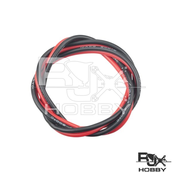 RJX 10 AWG Silicon wire - Black/Red 1m each