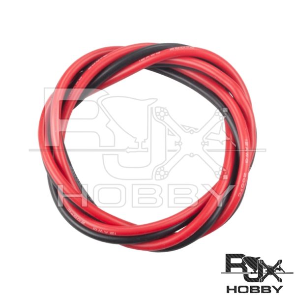 RJX 12 AWG Silicon wire - Black/Red 1m each