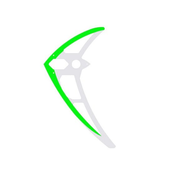 Vertical fin carbon green-white LOGO 700